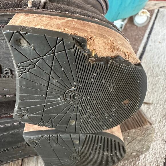 Bussola Sevilla Zip Up Suede Leather Boots SZ 38 Chocolate Distressed Boho READ - Picture 9 of 11